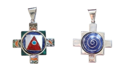 Silver pendant "e;Chakana"e; (two-sided) Silver pendant "e;Chakana"e; (two-sided)
