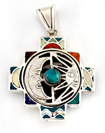 Silber Anhänger &quote;Chakana&quote; 2. seitig)