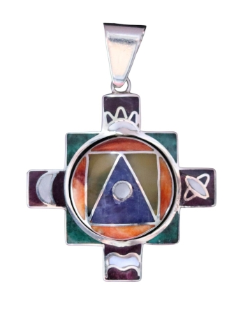 Silver pendant "e;Chakana"e; (two-sided) Silver pendant "e;Chakana"e; (two-sided)