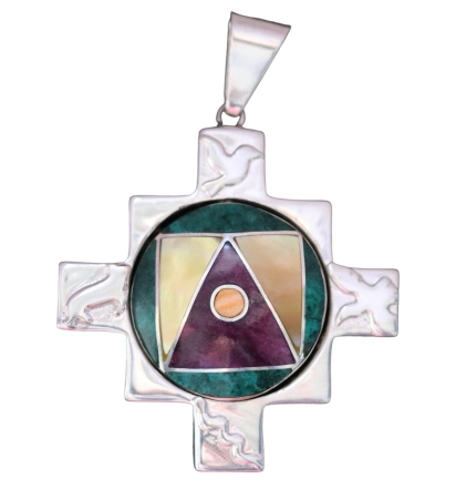 Silver pendant "e;Chakana"e; (two-sided) Silver pendant "e;Chakana"e; (two-sided)