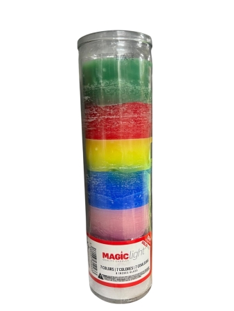 7 Colores (7 Farben) Glaskerze