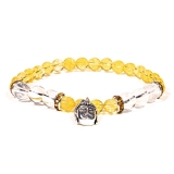 Armband Citrin-Bergkristall mit Buddha
