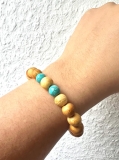Palo Santo Holz + Türkis-Edelstein Armband