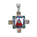 Silver pendant "e;Chakana"e; (two-sided) Silver pendant "e;Chakana"e; (two-sided)