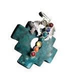 Malachit + Silber "e;Chakana"e; Anhänger Malachit + Silber "e;Chakana"e; Anhänger