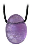 Amethyst Anhänger in Tropfenform gebohrt