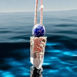 Peruanisches Anhänger in Silber, Bergristall u. Lapislazuli