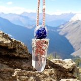 Peruanisches Anhänger in Silber, Bergristall u. Lapislazuli