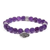 Mala/bracelet amethyst elastic with ohm