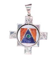 Silber Anhänger &quote;Chakana&quote; 2. seitig)