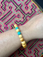 Palo Santo Holz + Türkis-Edelstein Armband